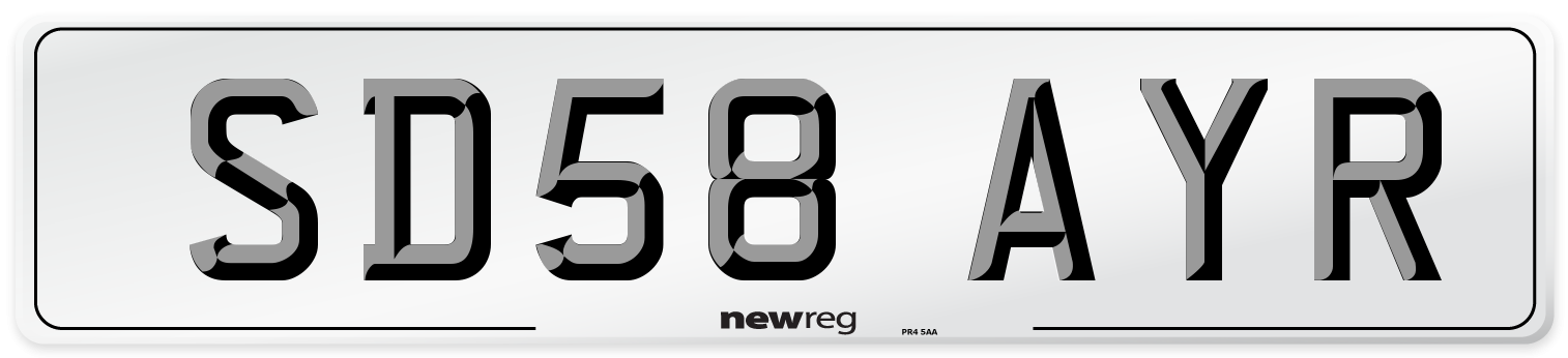 SD58 AYR Number Plate from New Reg
